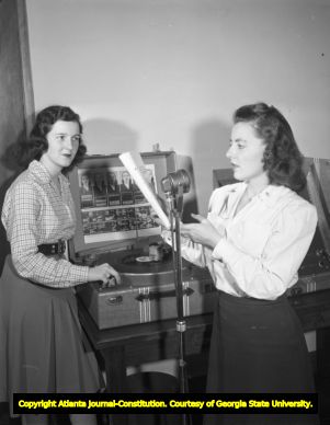 College students record and listen to various types of speech, 1946