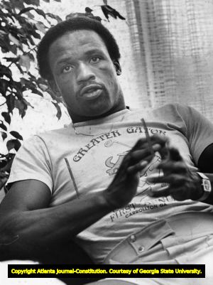 Atlanta Falcons wide receiver Wallace Francis during an interview, 1979
