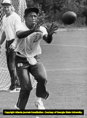 Wide receiver Wallace Francis training at the Falcons' camp, circa 1970s