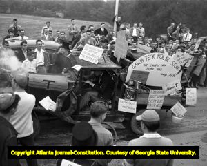 Georgia Tech homecoming "general store" parade car, 1949