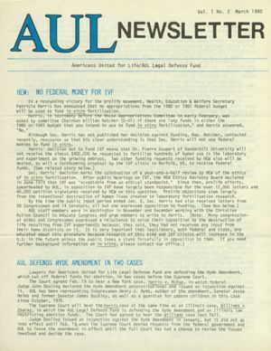 AUL Newsletter, 1980-03