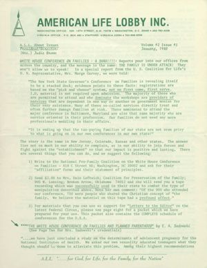A.L.L. About Issues, 1980-01