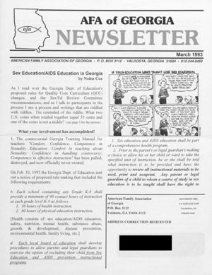 AFA of Georgia Newsletter, 1993-03