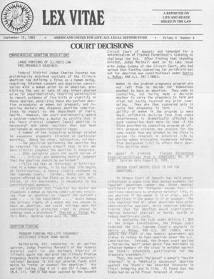 Lex Vitae, 1983-09-15