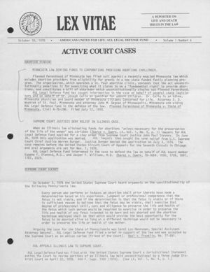 Lex Vitae, 1978-10-18
