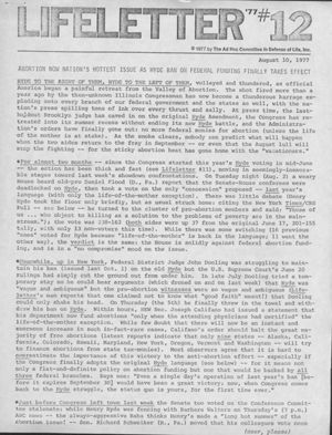 LifeLetter '77, 1977-08-10
