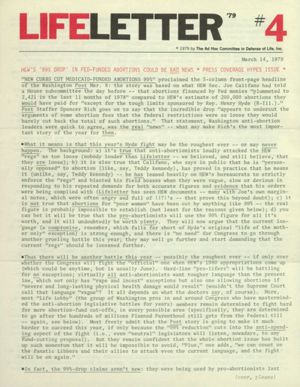 LifeLetter '79, 1979-03-14