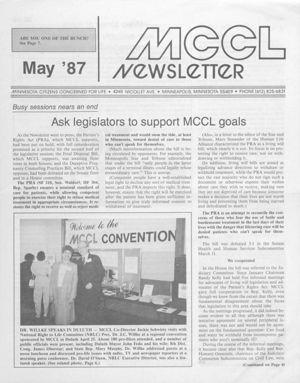 MCCL Newsletter, 1987-05