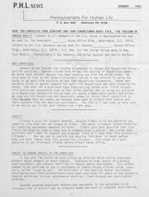 P.H.L. News, 1993-01
