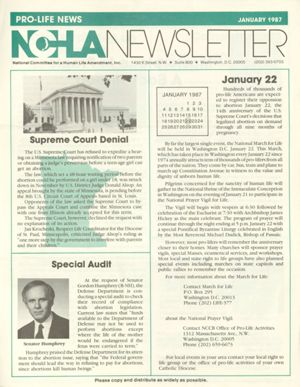 NCHLA Newsletter, 1987-01