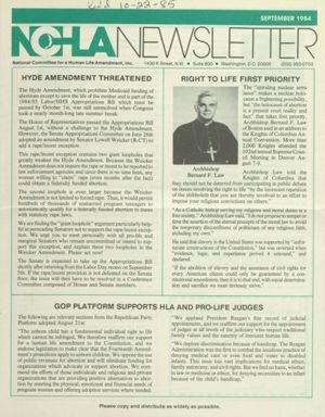 NCHLA Newsletter, 1984-09
