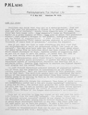 P.H.L. News, 1989-01