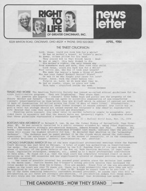 Right to Life Newsletter, 1984-04