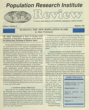 Population Research Institute Review, 1991-05/1991-06