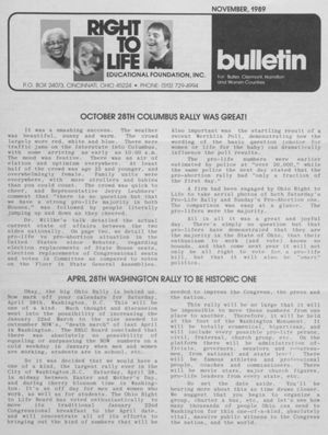 Right to Life Newsletter, 1989-11