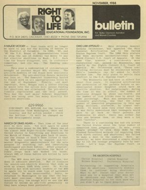 Right to Life Newsletter, 1988-11
