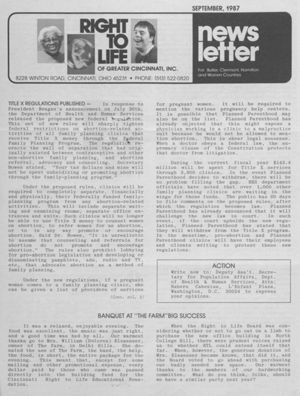 Right to Life Newsletter, 1987-09