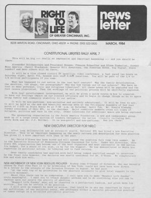 Right to Life Newsletter, 1984-03