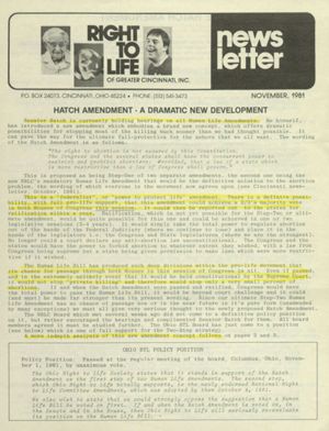 Right to Life Newsletter, 1981-11