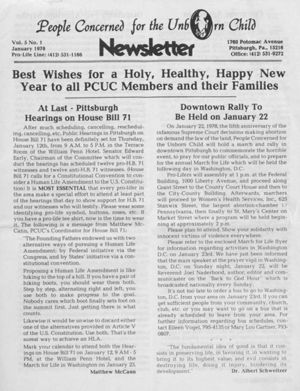 People Concerned for the Unborn Child Newsletter, 1978-01