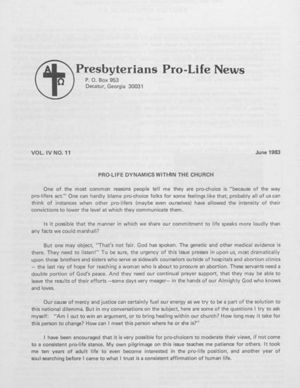 Presbyterians Pro-Life News, 1983-06
