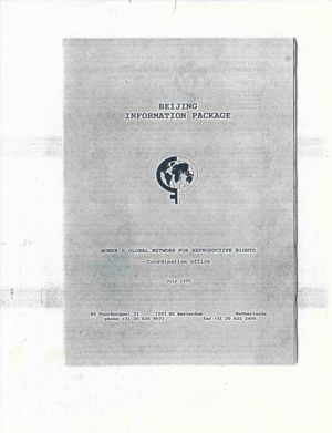 NGO Fourth World Conference on Women: Platform for Action, Report of the Main Committee, Addendum, September 4-15, 1995