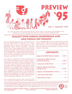 International Women's Tribune Center, Preview '95 newsletter, 1995