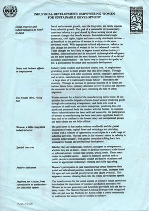 Unido newsletter and fact sheet, 1995