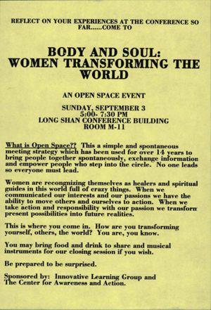 Innovative Learing Group and the Center for Awareness Action flyer, circa 1990s