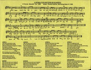 Guthrie, Woody, ""Song for Sisters in Huairou:"" music and lyrics, 1966
