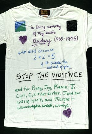 Clothesline Project T-shirts 55-57 (3 shirts), 2002