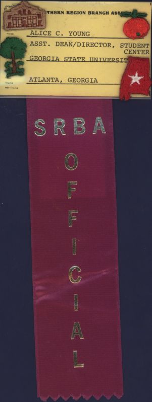 Southern Region Branch Association [name tag], circa 1980s