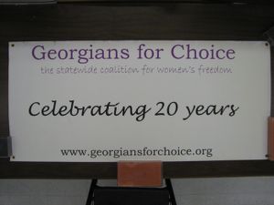 Georgians for Choice, Celebrating 20 years [vinyl banner], circa 2000s