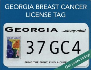 Georgia Breast Cancer License Tag