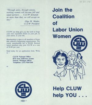 Join the Coalition of Labor Union Women Help CLUW help YOU