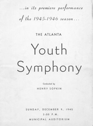 Atlanta Symphony Orchestra concert program, 1945-12-09