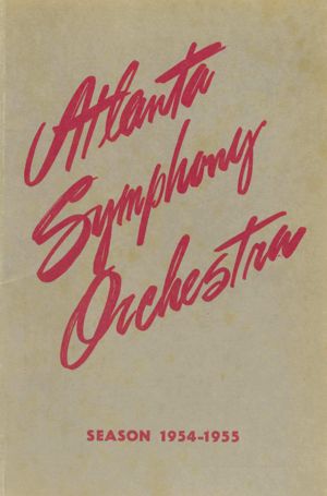 Atlanta Symphony Orchestra concert program, 1954-11-24