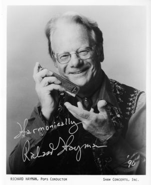 Autographed publicity photograph of conductor Richard Hayman, 1990