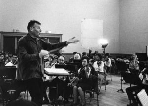 Conductor Robert Shaw in rehearsal with the Atlanta Symphony Orchestra, circa 1960s