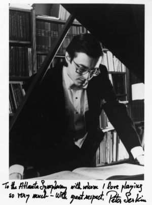 Autographed publicity photograph of pianist Peter Serkin, 1990