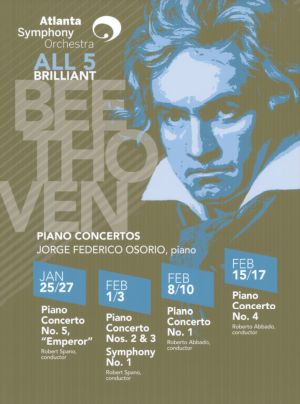 All 5 Brillant Beethoven Piano Concertos, Jan 25 -Feb 17