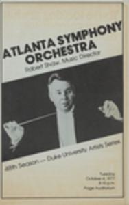 Duke University Artists Series program, October 4, 1977