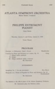 Atlanta Symphony Orchestra concert program, 1959-01-08/1959-01-09