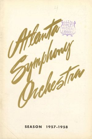 Atlanta Symphony Orchestra concert program, 1957-12-05/1957-12-06