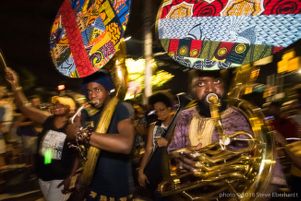 Musicians playing their instruments