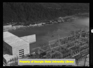 View from the top of Norris Dam, Anderson and Campbell Counties, Tennessee, 1936