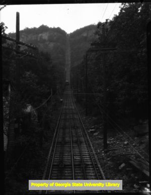 Incline railroad, Lookout Mountain, Georgia near Chattanooga, Tennessee, circa late 1930s or early 1940s