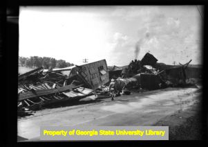 Train derailment, Georgia, circa late 1930s or early 1940s