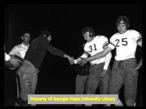 High school football game, Atlanta, Georgia, circa late 1930s or early 1940s