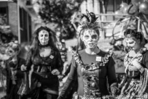 Women in sugar skull makeup